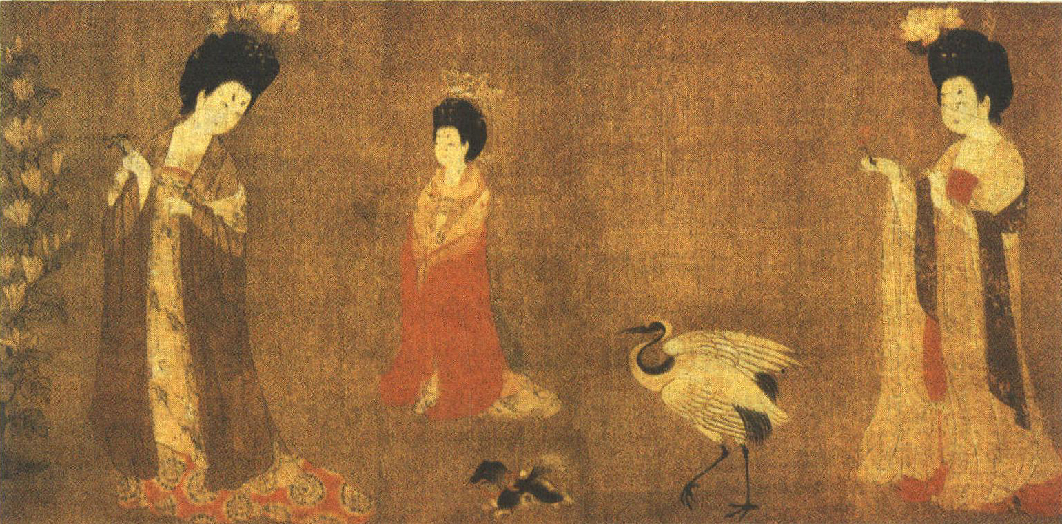 《簪花仕女图》原图影印与赏析 名画欣赏 品诗文